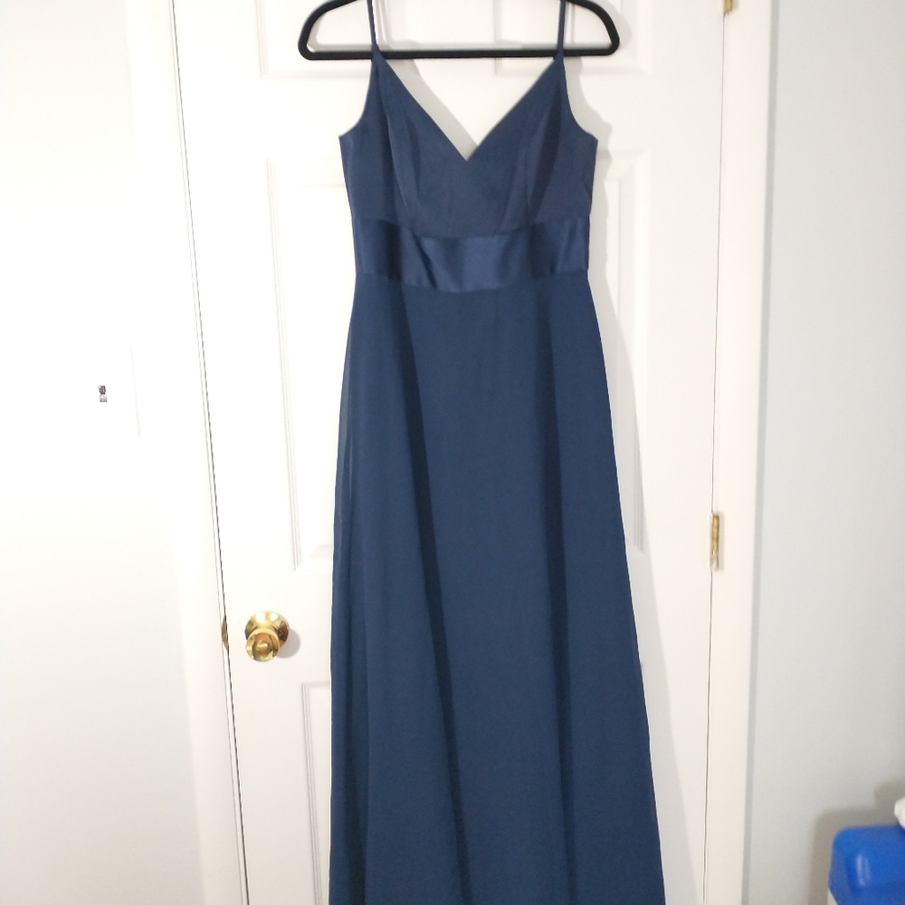 David's Bridal Marine Chiffon Bridesmaid dress